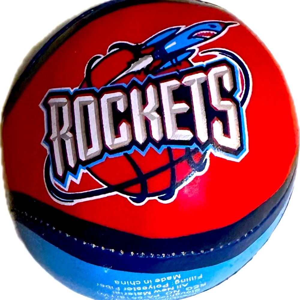 RARE VTG HOUSTON ROCKETS MINI BASKETBALL NBA SOFT SQUISHY BALL 3” GAME HANDOUT